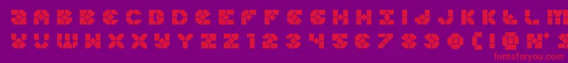 Zoomrunnertitle-Schriftart – Rote Schriften auf violettem Hintergrund