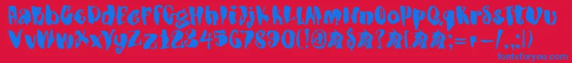 DkDragonblood Font – Blue Fonts on Red Background