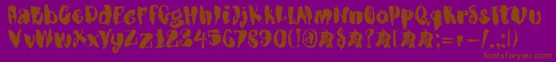 Czcionka DkDragonblood – brązowe czcionki na fioletowym tle