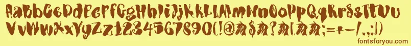 DkDragonblood Font – Brown Fonts on Yellow Background