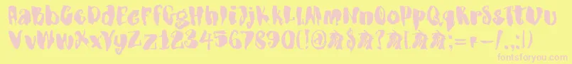 Fonte DkDragonblood – fontes rosa em um fundo amarelo