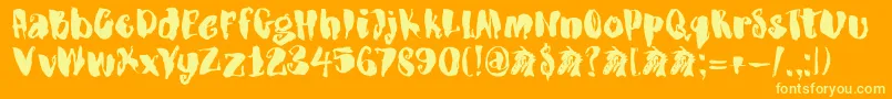DkDragonblood Font – Yellow Fonts on Orange Background
