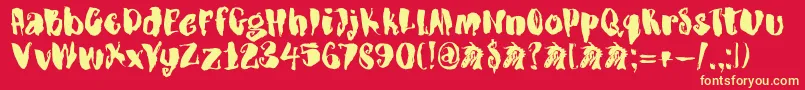 DkDragonblood Font – Yellow Fonts on Red Background