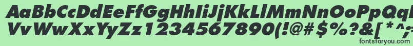Шрифт FuturistextraboldItalic – чёрные шрифты на зелёном фоне