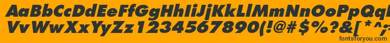 Шрифт FuturistextraboldItalic – чёрные шрифты на оранжевом фоне