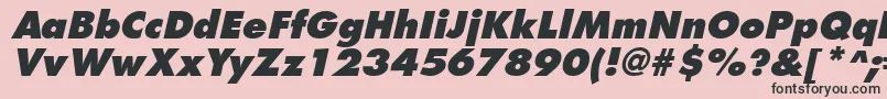 FuturistextraboldItalic-fontti – mustat fontit vaaleanpunaisella taustalla