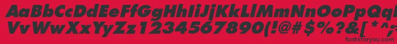 FuturistextraboldItalic-fontti – mustat fontit punaisella taustalla