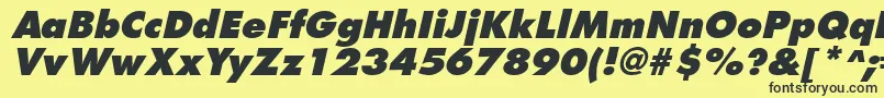 フォントFuturistextraboldItalic – 黒い文字の黄色い背景