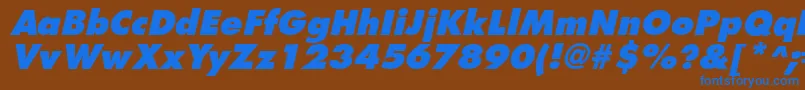 フォントFuturistextraboldItalic – 茶色の背景に青い文字