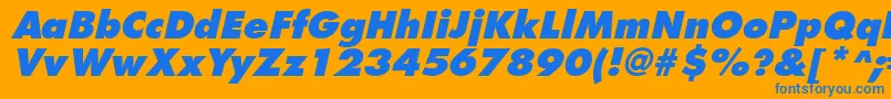 Шрифт FuturistextraboldItalic – синие шрифты на оранжевом фоне