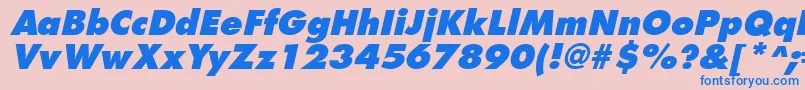 FuturistextraboldItalic-Schriftart – Blaue Schriften auf rosa Hintergrund