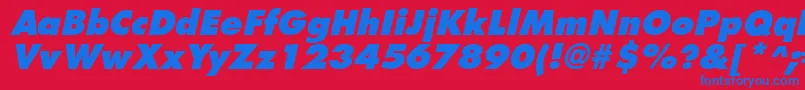 FuturistextraboldItalic-fontti – siniset fontit punaisella taustalla