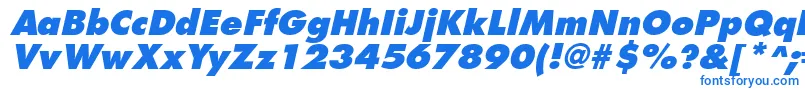 FuturistextraboldItalic-fontti – siniset fontit valkoisella taustalla