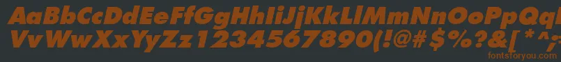 FuturistextraboldItalic-fontti – ruskeat fontit mustalla taustalla