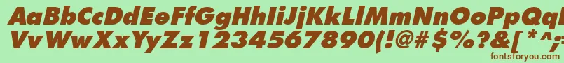 FuturistextraboldItalic-fontti – ruskeat fontit vihreällä taustalla