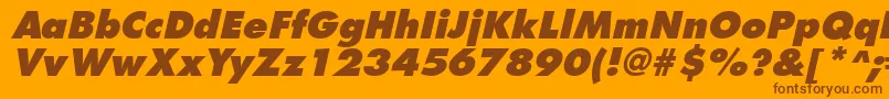 FuturistextraboldItalic Font – Brown Fonts on Orange Background
