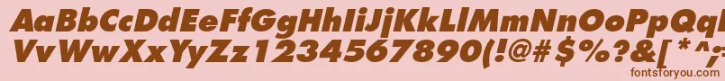 フォントFuturistextraboldItalic – ピンクの背景に茶色のフォント