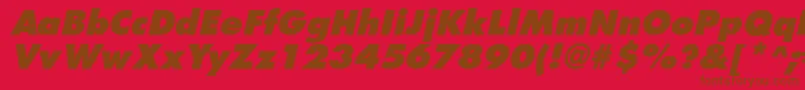 Czcionka FuturistextraboldItalic – brązowe czcionki na czerwonym tle