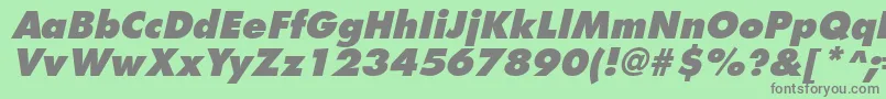 FuturistextraboldItalic-Schriftart – Graue Schriften auf grünem Hintergrund