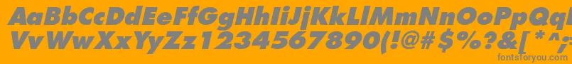 FuturistextraboldItalic-fontti – harmaat kirjasimet oranssilla taustalla