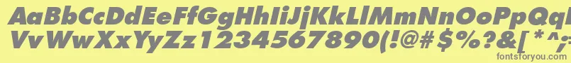 フォントFuturistextraboldItalic – 黄色の背景に灰色の文字