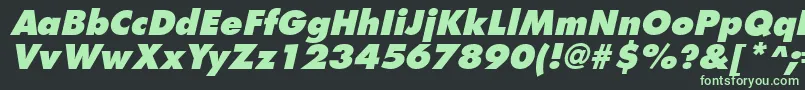 FuturistextraboldItalic-fontti – vihreät fontit mustalla taustalla
