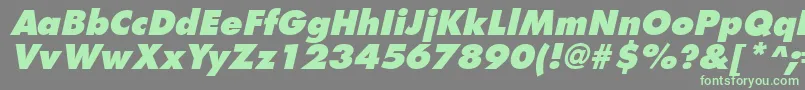 フォントFuturistextraboldItalic – 灰色の背景に緑のフォント