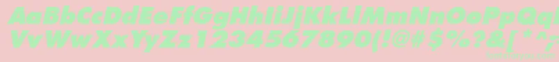 FuturistextraboldItalic Font – Green Fonts on Pink Background