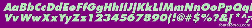 Шрифт FuturistextraboldItalic – зелёные шрифты на фиолетовом фоне