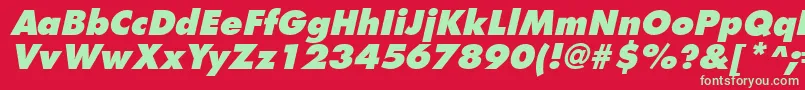 FuturistextraboldItalic Font – Green Fonts on Red Background