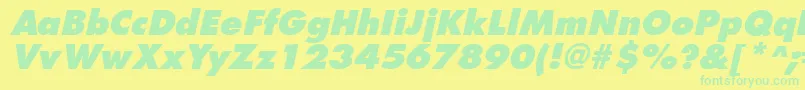 FuturistextraboldItalic Font – Green Fonts on Yellow Background