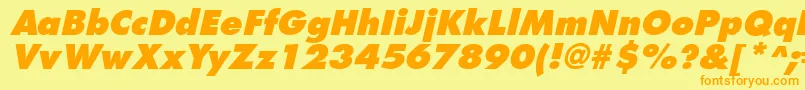 Шрифт FuturistextraboldItalic – оранжевые шрифты на жёлтом фоне