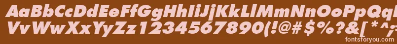 FuturistextraboldItalic Font – Pink Fonts on Brown Background