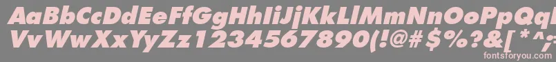 FuturistextraboldItalic-fontti – vaaleanpunaiset fontit harmaalla taustalla