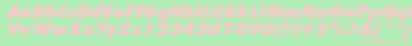 Шрифт FuturistextraboldItalic – розовые шрифты на зелёном фоне
