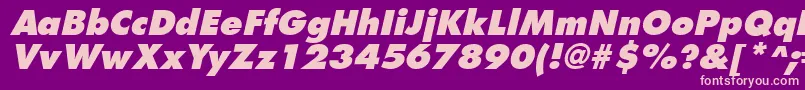 FuturistextraboldItalic-fontti – vaaleanpunaiset fontit violetilla taustalla