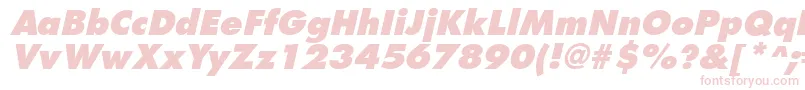 Fonte FuturistextraboldItalic – fontes rosa em um fundo branco