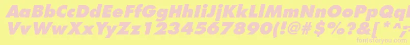 フォントFuturistextraboldItalic – ピンクのフォント、黄色の背景