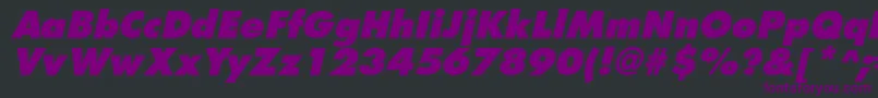 FuturistextraboldItalic-fontti – violetit fontit mustalla taustalla