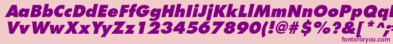 FuturistextraboldItalic-fontti – violetit fontit vaaleanpunaisella taustalla