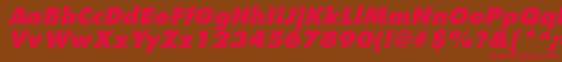 FuturistextraboldItalic Font – Red Fonts on Brown Background