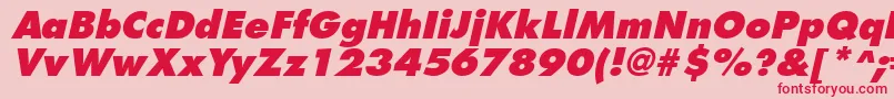 フォントFuturistextraboldItalic – ピンクの背景に赤い文字