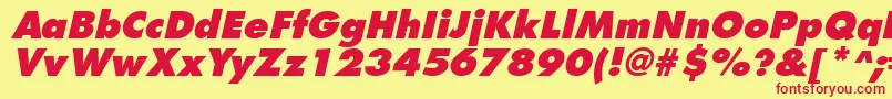 FuturistextraboldItalic Font – Red Fonts on Yellow Background