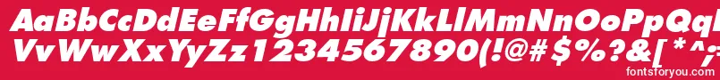 FuturistextraboldItalic-fontti – valkoiset fontit punaisella taustalla