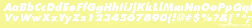 フォントFuturistextraboldItalic – 黄色い背景に白い文字