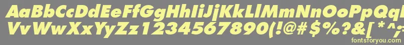 フォントFuturistextraboldItalic – 黄色のフォント、灰色の背景