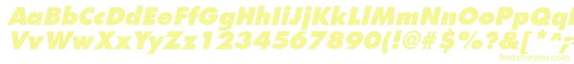 フォントFuturistextraboldItalic – 白い背景に黄色の文字