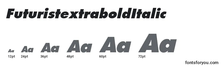 Размеры шрифта FuturistextraboldItalic