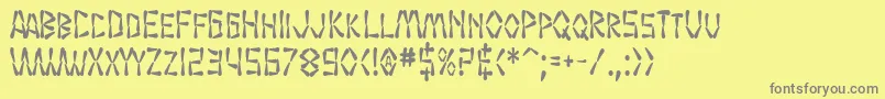 SfWasabiCondensedBold-Schriftart – Graue Schriften auf gelbem Hintergrund