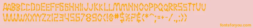 SfWasabiCondensedBold Font – Orange Fonts on Pink Background